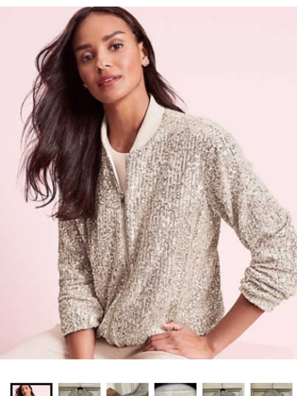 Loft Sparkle Bomber Jacket